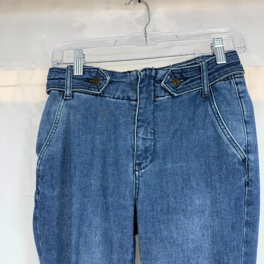 Anthropologie Pilcro Women 27 Polished Mid Rise Bootcut Jeans Dark Wash Button